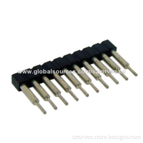 Machined Pin Socket Connector, 254mm, Singe Row and Dual Row, Customized Pin Length